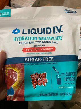 Liquid I.V. Hydration Multiplier Electrolyte Drink Mix, Ring Pop Cherry 30 ct